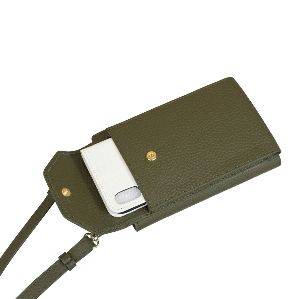 シュリンクレザースマホポシェット<マーシ>