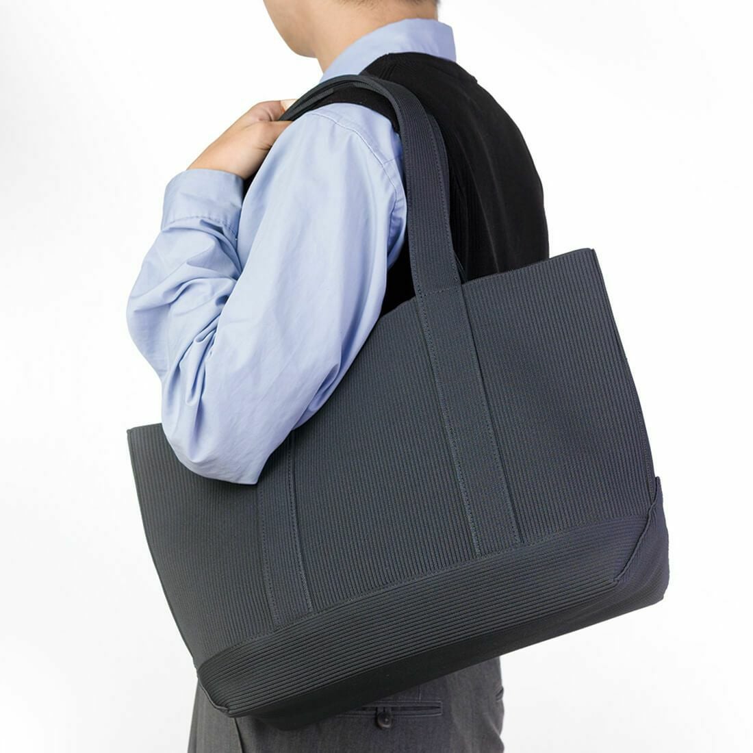 リブニットトートバッグ(ミディアムサイズ)