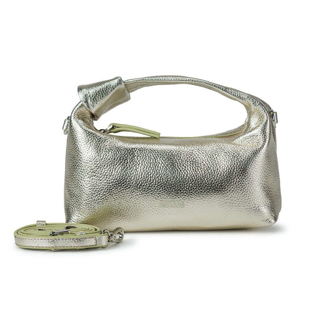 メタリックレザー2wayバッグ - ゴールド