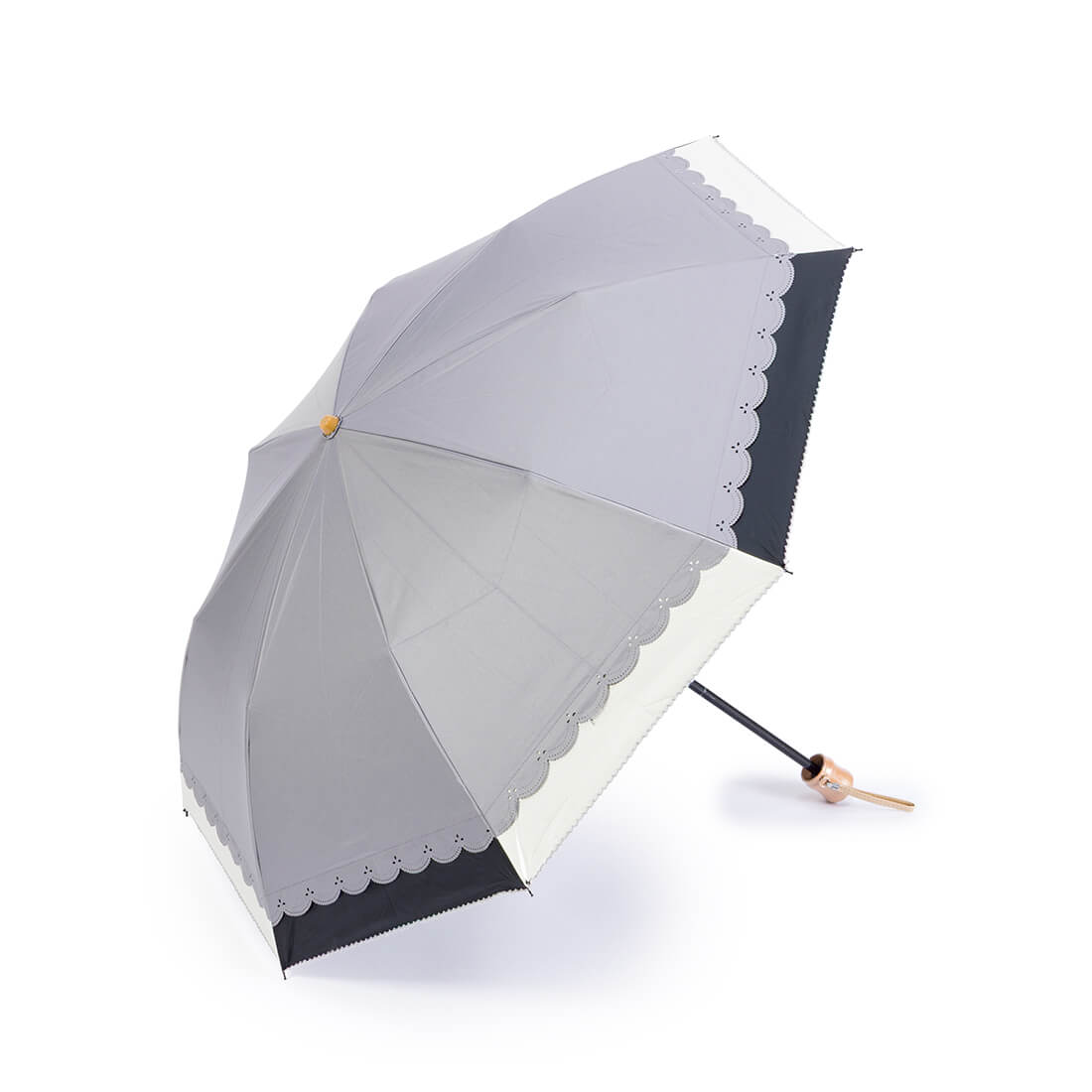 晴雨兼用 花柄ヒートカット加工折りたたみ傘