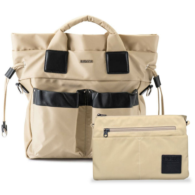 【セット商品】3wayナイロンリュック＜プリモ＞＆ナイロンサコッシュ - ベージュ