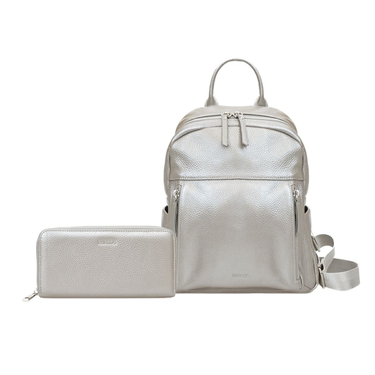 【セット商品】シュリンクレザーリュックサック＆財布＜アクティブセット＞ - シルバー