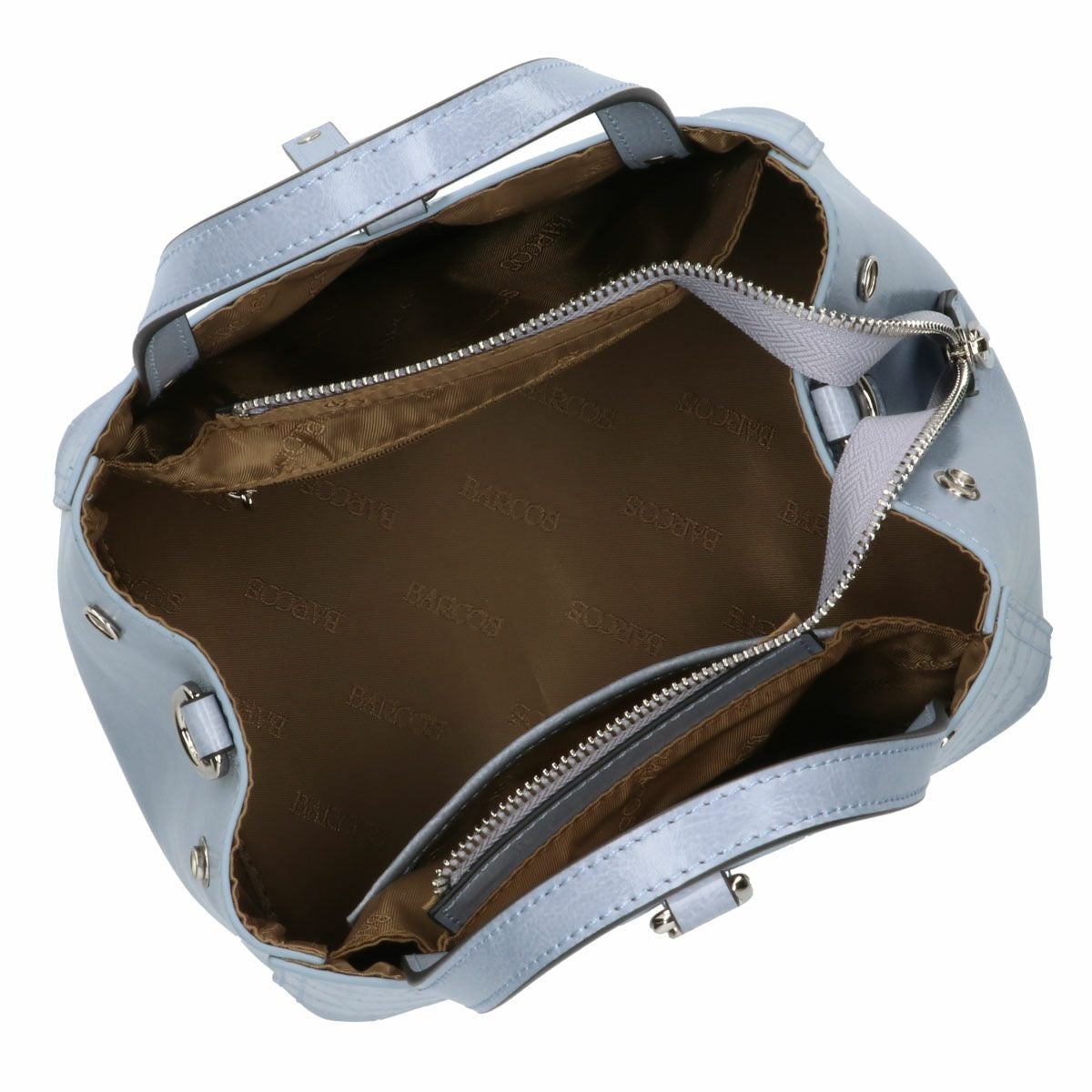 【セット商品】クロコダイル型押シャイニングミニレザーハンドバッグ＆ロングウォレット