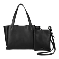 【セット商品】レザートートバッグ＆ポシェット＜アーバンセット＞ - ブラック