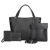 【セット商品】シュリンクレザー2wayバッグ プレミアム4点セット - ブラック