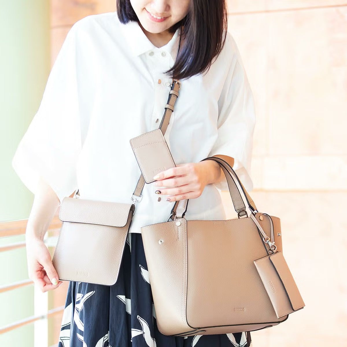 【セット商品】シュリンクレザー2wayバッグ プレミアム4点セット