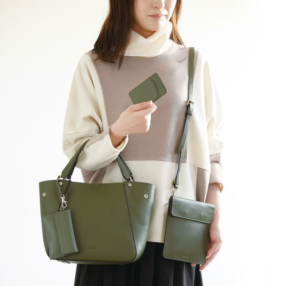 【セット商品】シュリンクレザー2wayバッグ プレミアム4点セット