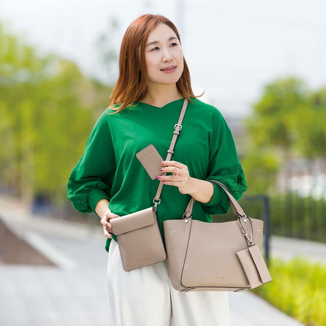 【セット商品】シュリンクレザー2wayバッグ プレミアム4点セット