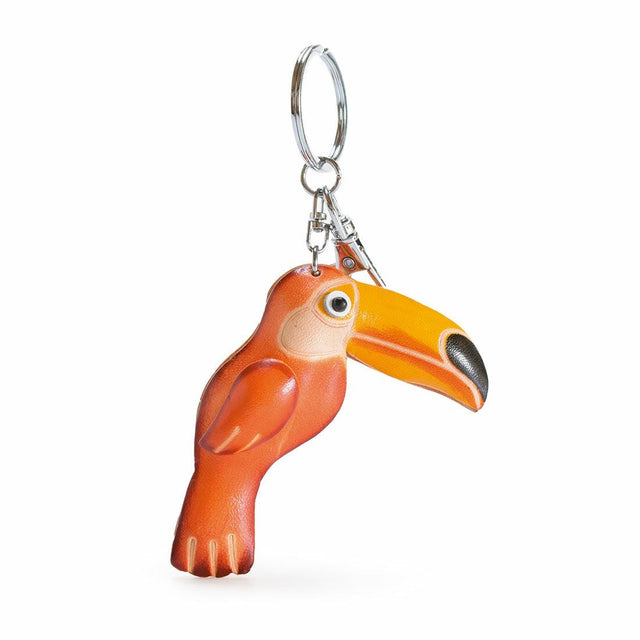 鳥モチーフキーホルダー - オレンジ