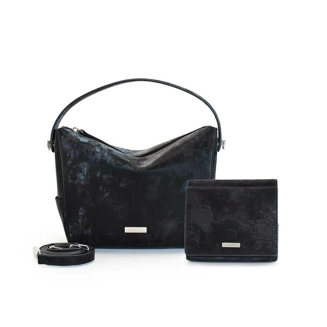 【セット商品】2wayハンドバッグ＜ヴェルーチェ＞＆ミニウォレットセット - ブラック