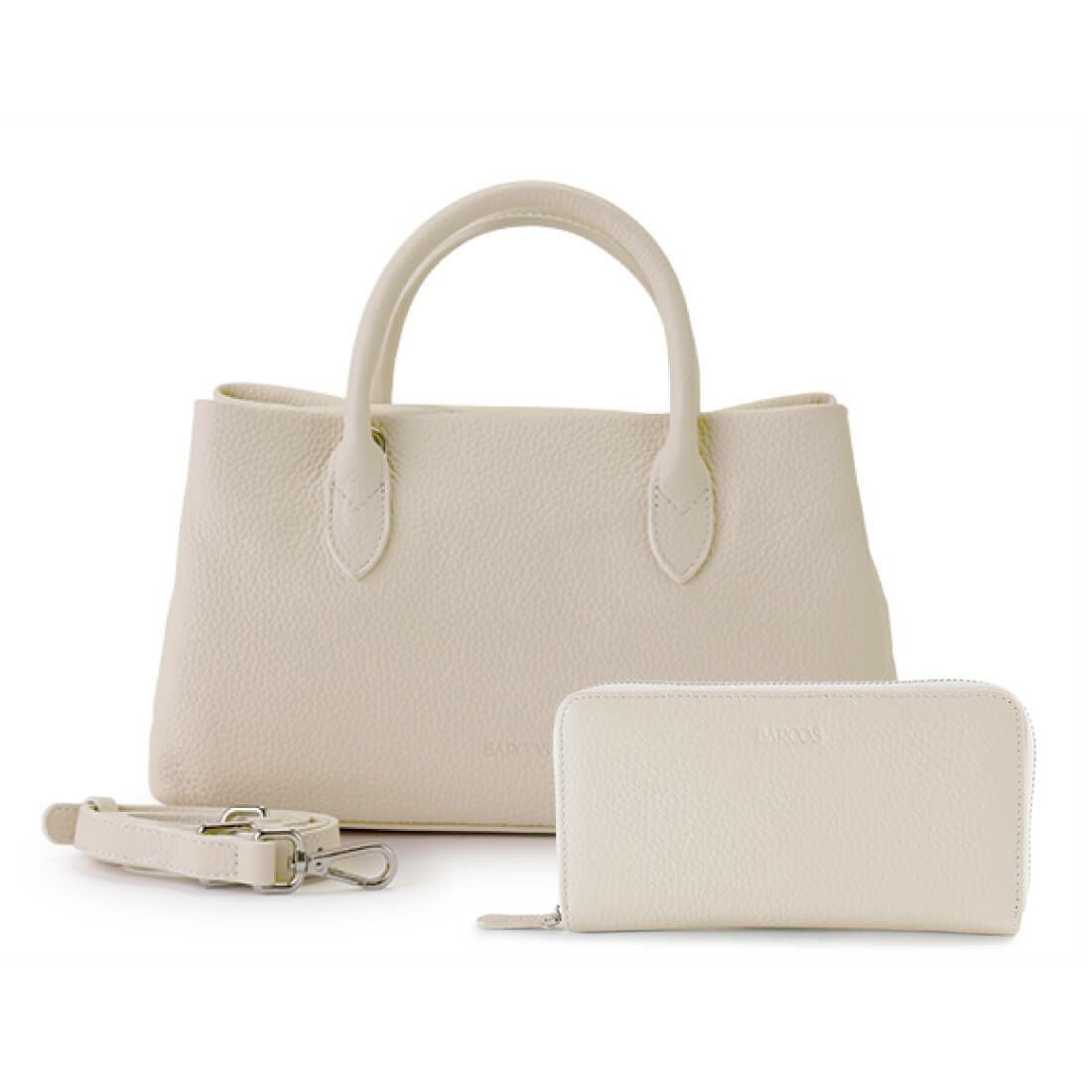 【セット商品】3層ハンドバッグ＜グラッツェ＞＆コンパクト長財布＜メルシー＞ - ホワイト