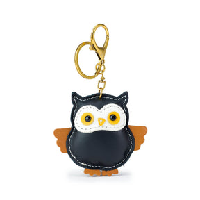 フクロウモチーフレザーキーホルダー