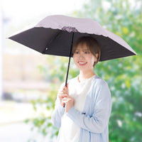 晴雨兼用 花柄カットワーク刺繍折りたたみ傘