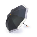 晴雨兼用 花柄ヒートカット加工折りたたみ傘 - ブラック