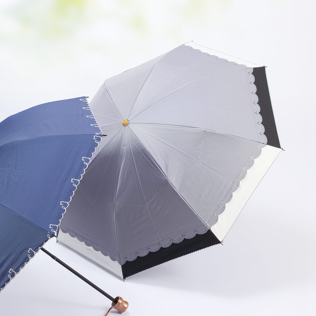 晴雨兼用 花柄ヒートカット加工折りたたみ傘