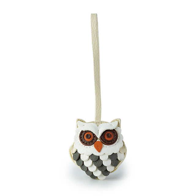 ミミズクモチーフレザーチャーム